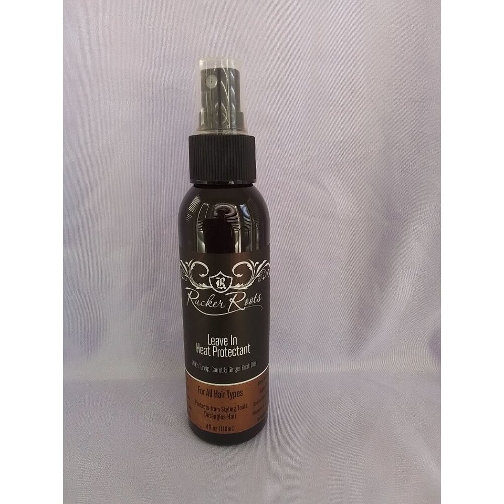 Rucker Roots Leave-In Heat Protectant Spray 4 Oz  Multi-Use For All Hair Types